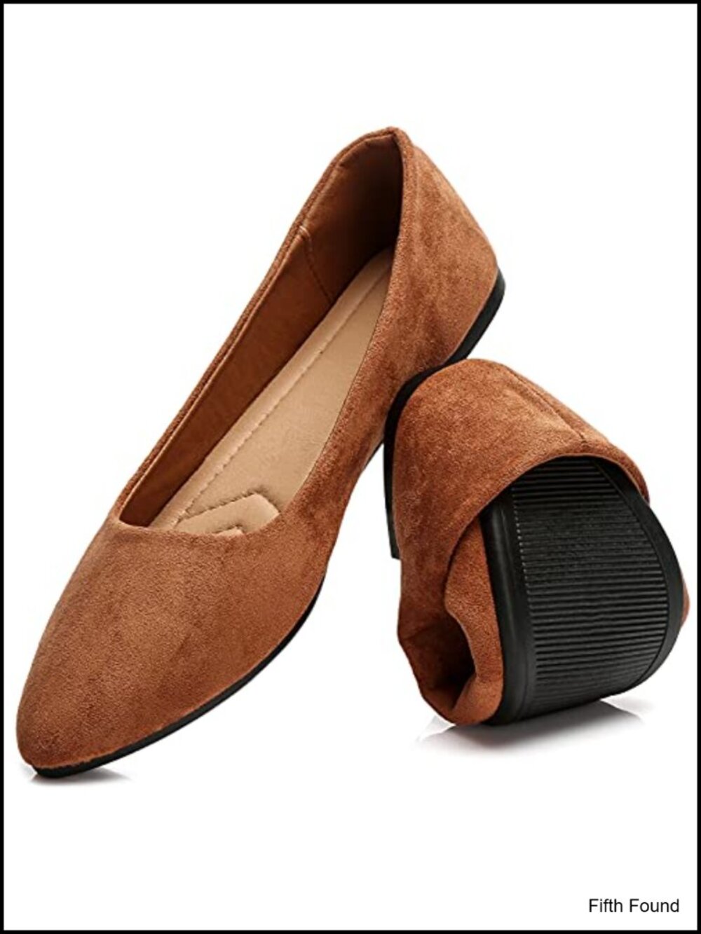 HEAWISH Suede Pointed Toe Ballet Flats for Work